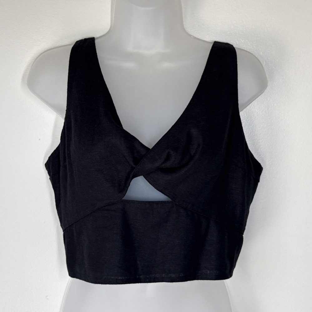 Abercrombie & Fitch Top Black Womens Size L  Linen Cottage Heritage Festival